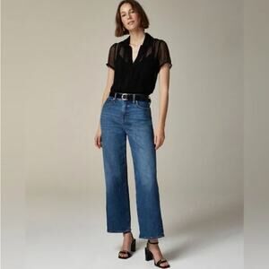 J. CREW Curvy Slim Wide Jeans in 1996 Semi-Stretch Medium Wash Sz 32T {3K1}